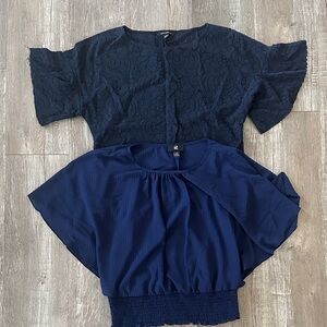 Banana Republic Navy Blue Blouse Duo